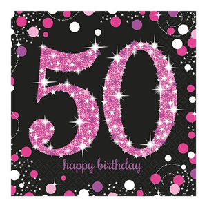 Servetten Sparkling Pink 50 (33cm, 16st) Servetten Sparkling Pink 50 (33cm, 16st)